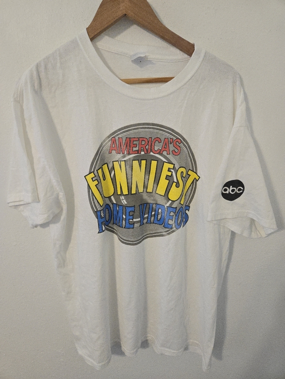 Americas Funniest Home Videos T Shirt Logo TV Bob Saget Mens XL White AFH